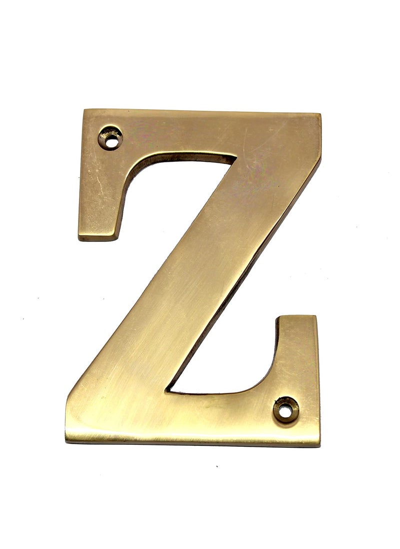 ESPLANADE eSplanade Brass House Hotel Door Name Alphabets Wall Door Plaque Alphabet Letter Golden 4 Inches Z Alphabet 4  - Image 1