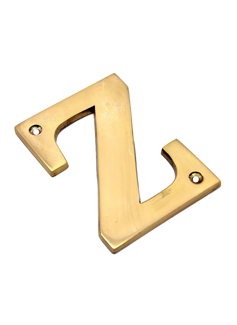 ESPLANADE eSplanade Brass House Hotel Door Name Alphabets Wall Door Plaque Alphabet Letter Golden 4 Inches Z Alphabet 4  - Image 3