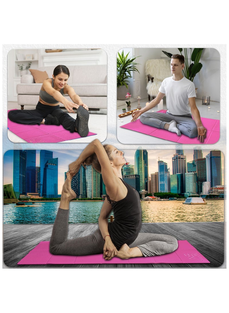 Allure Sphere Sphere Foldable Yoga Mat - Non Slip Double Sided, Lightweight, Eco-Friendly Exercise Mat - Portable With Carrying Bag Perfect For Gym, Home And Travel Workouts - Image 2