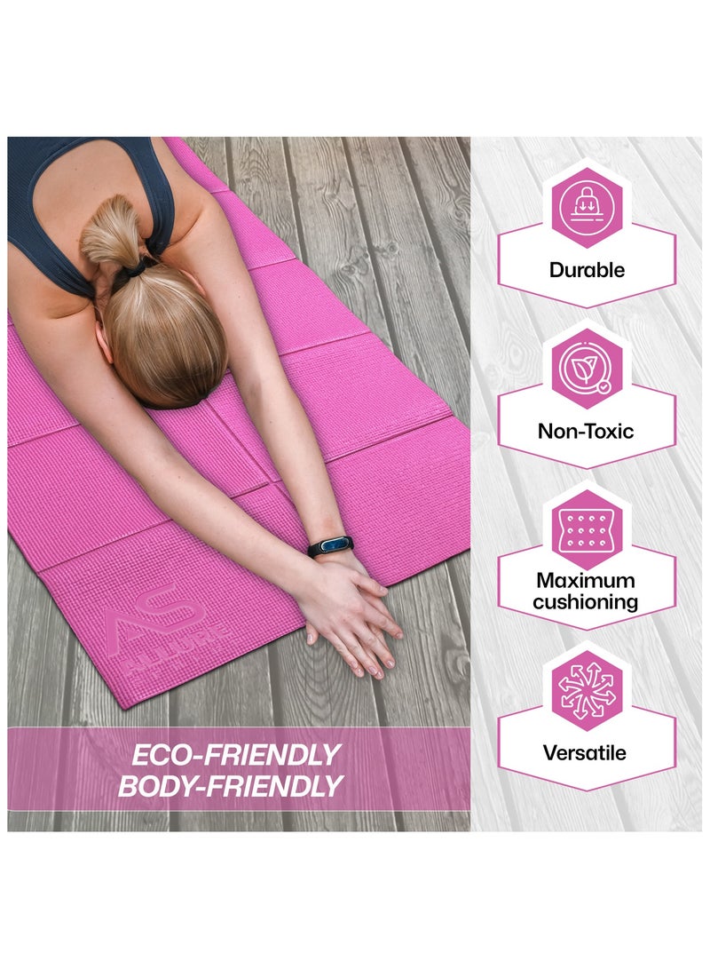 Allure Sphere Sphere Foldable Yoga Mat - Non Slip Double Sided, Lightweight, Eco-Friendly Exercise Mat - Portable With Carrying Bag Perfect For Gym, Home And Travel Workouts - Image 3