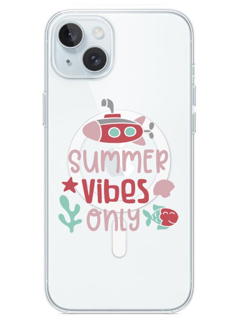 Magnetic Case for iPhone 15 6.1-inch Compatible with MagSafe Wireless Charging, Shockproof Phone Bumper Cover Summer vibes only copy