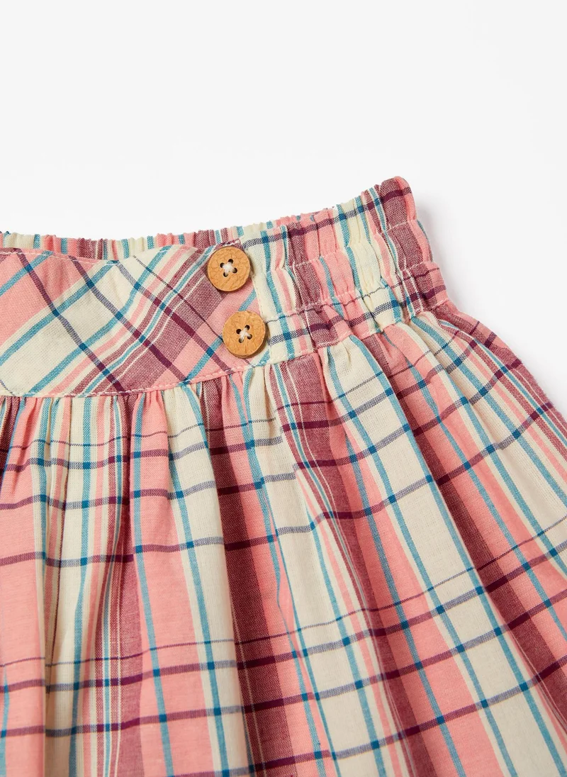 Zippy Plaid Cotton Shorts for Girls