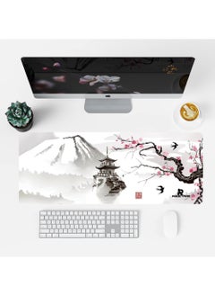 Rock Pow Cherry Blossom Mouse Pad (800*300*3mm) Extended Large Mouse Mat Desk Pad Stitched Edges Mousepad Non-Slip Rubber Base Gaming Mouse Pad Office & Home.  - Image 2
