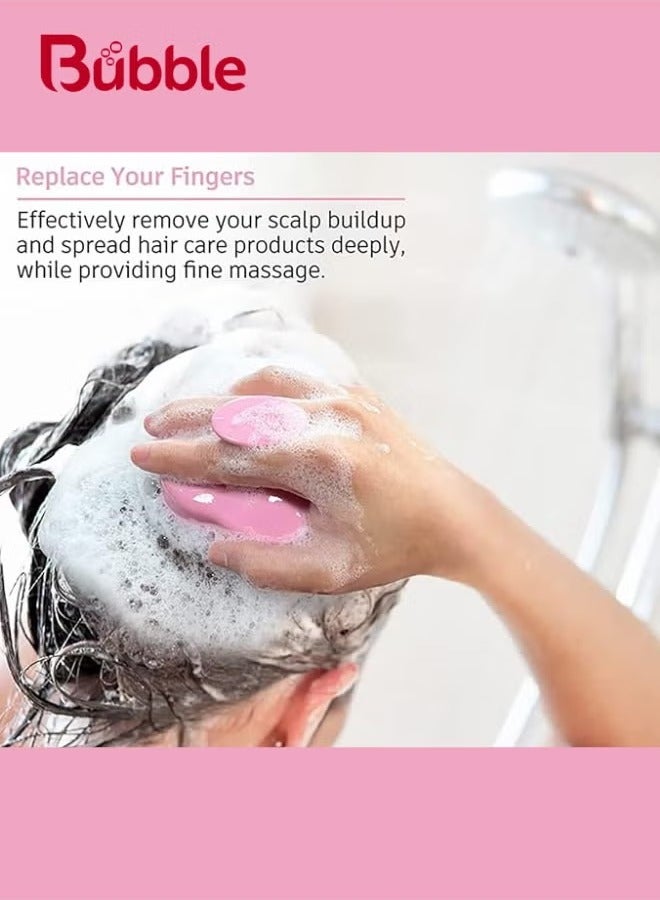 Bubble Scalp Shampoo Brush – Pink | Deep Clean & Scalp Massage - Image 3