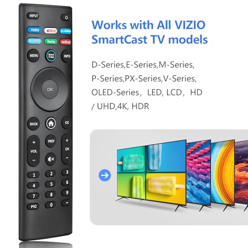 Angrox for VIZIO-Smart-TV-Remote-Replacement,Universal control XRT140 for VIZIO All LED LCD HD 4K UHD HDR Smart TVs - Image 2