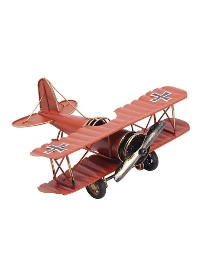 Metal Biplane Plane Aircraft Models Photo Props  - Image 1