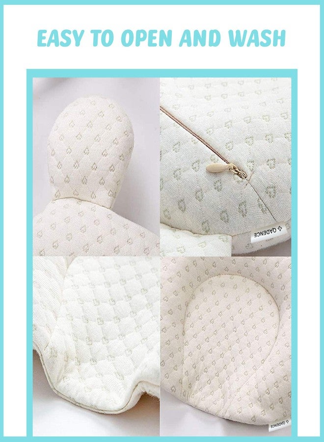QADENCE Portable Baby Pillow – Adjustable Ergonomic Pillow with Cute Heart Design, Soft Breathable & Hypoallergenic Pillow for Newborn Sleeping, Prevents Flat Head, Cozy & Washable - Image 3