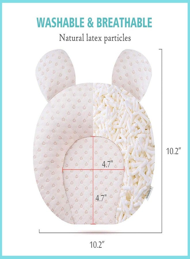 QADENCE Portable Baby Pillow – Adjustable Ergonomic Pillow with Cute Heart Design, Soft Breathable & Hypoallergenic Pillow for Newborn Sleeping, Prevents Flat Head, Cozy & Washable - Image 2