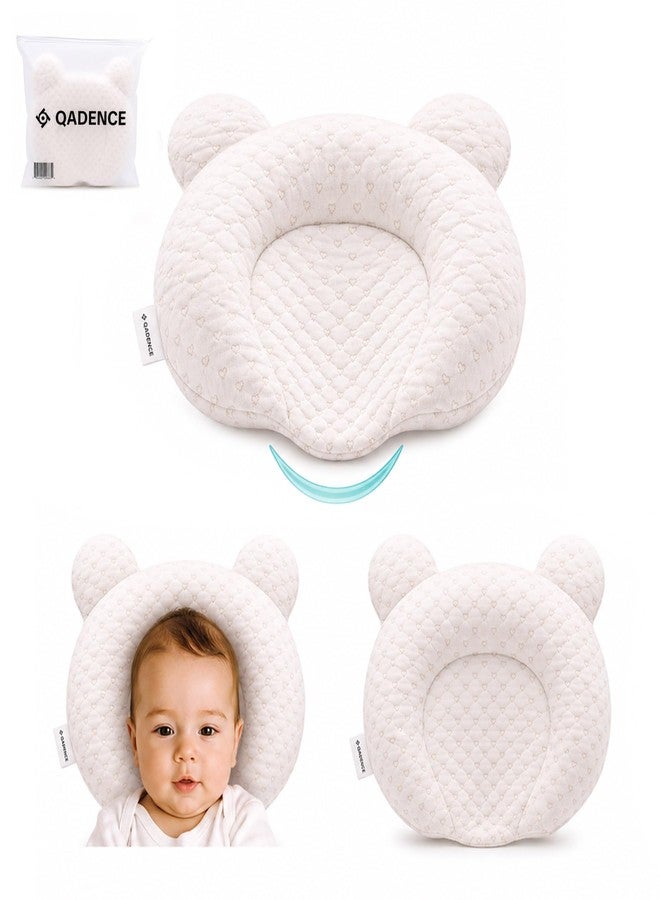 QADENCE Portable Baby Pillow – Adjustable Ergonomic Pillow with Cute Heart Design, Soft Breathable & Hypoallergenic Pillow for Newborn Sleeping, Prevents Flat Head, Cozy & Washable - Image 1