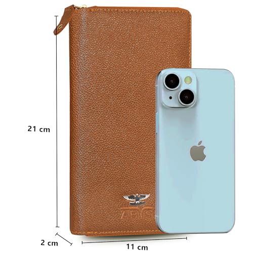 ABYS Genuine Leather RFID Protected 27 Card Slots Wallet for Men and Women (Tan) - Image 2