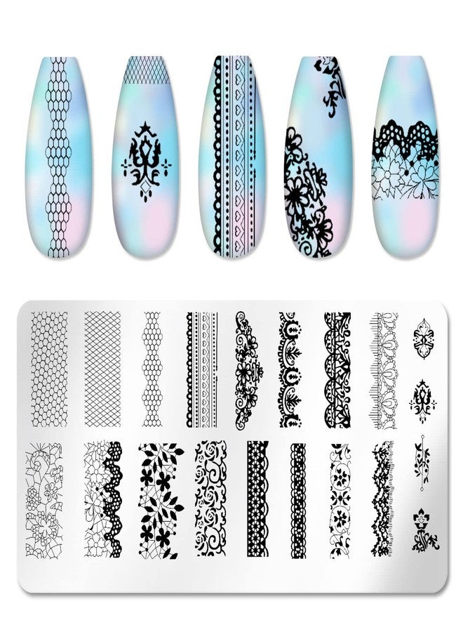 SILPECWEE 6 Pieces Nail Stamping Plate Valentine's Day Nail Stamps Heart Nail Art Stamping Kit Holiday Nail Template Plates Nail Art Supplies - Image 4