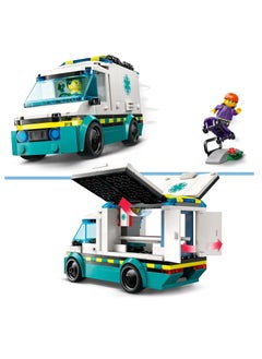 LEGO LEGO Emergency Ambulance Toy With 2 Minifigures Building Set - 60451  - Image 2