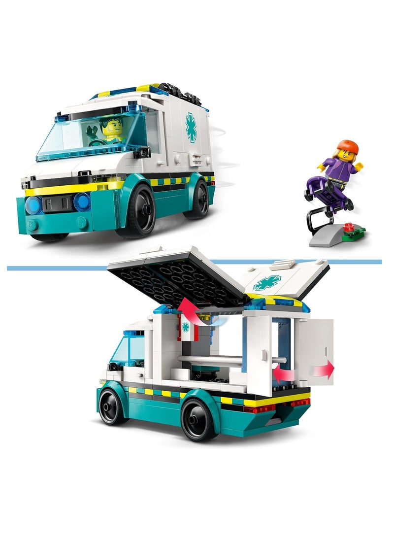 LEGO - LEGO Emergency Ambulance Toy With 2 Minifigures Building Set - 60451 - Image 1