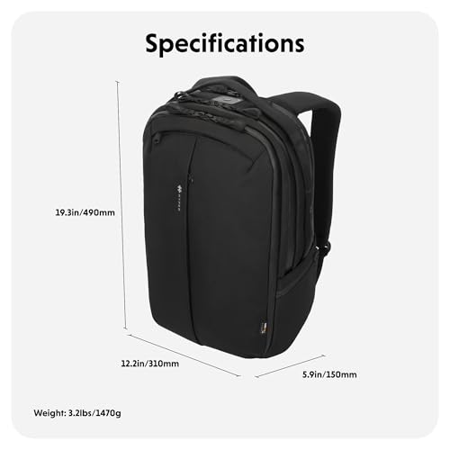HyperPack Pro 22L Slim Travel Backpack with Find My Compatibility Fits up to 16 Laptop Anti Theft wRFID Protective Pocket - Image 3