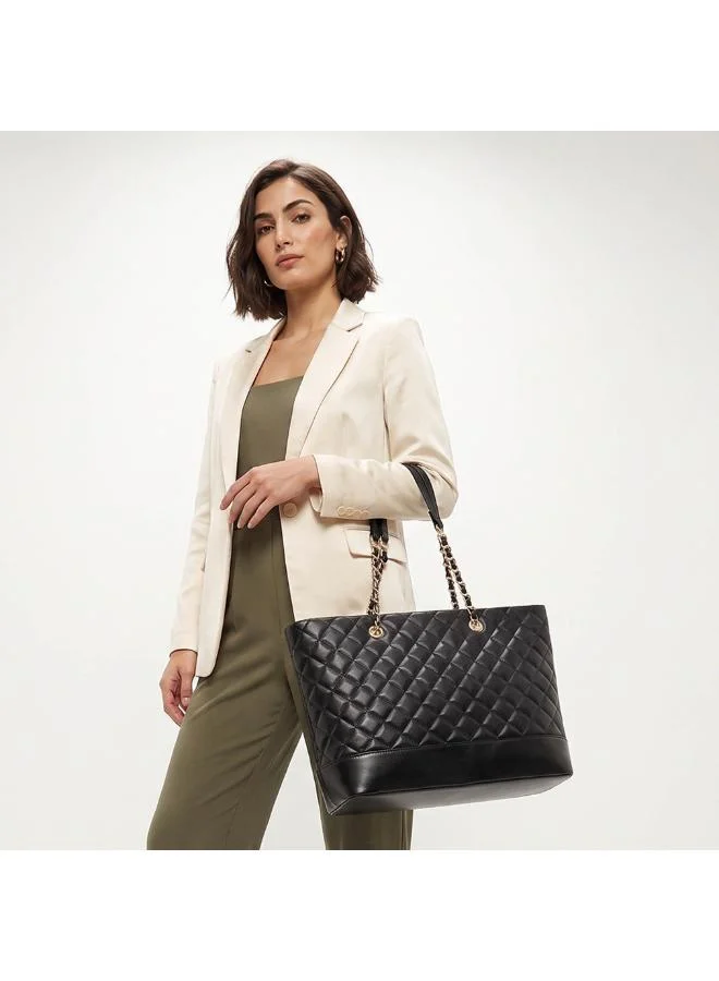 Adore Adore Quilted Tote Bag with Zip Closure
