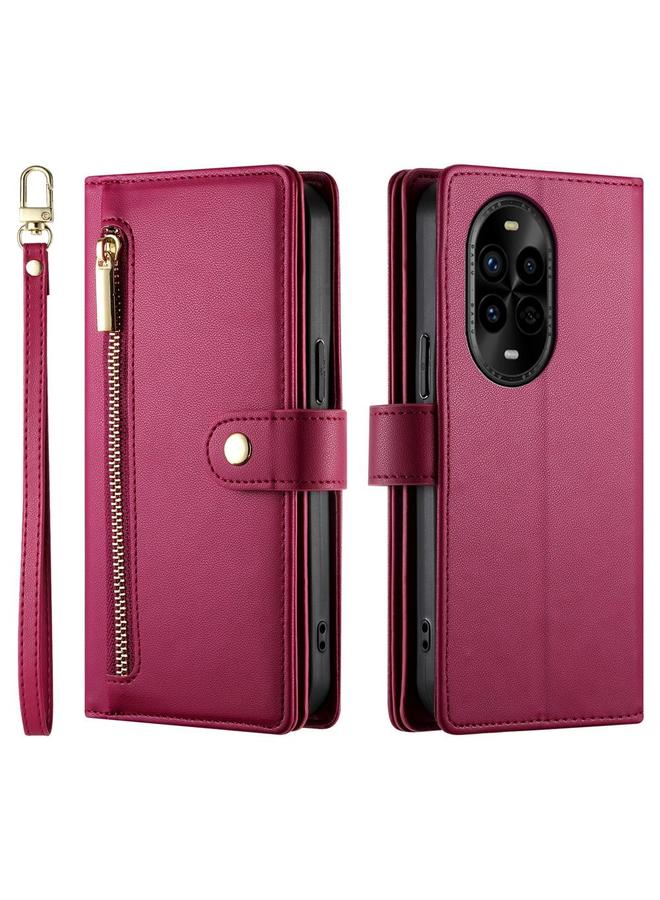 اس-توب جراب لهاتف Huawei nova 13 Pro مزود بتسع فتحات للبطاقات وحقيبة محفظة جلدية بسحاب - Image 2