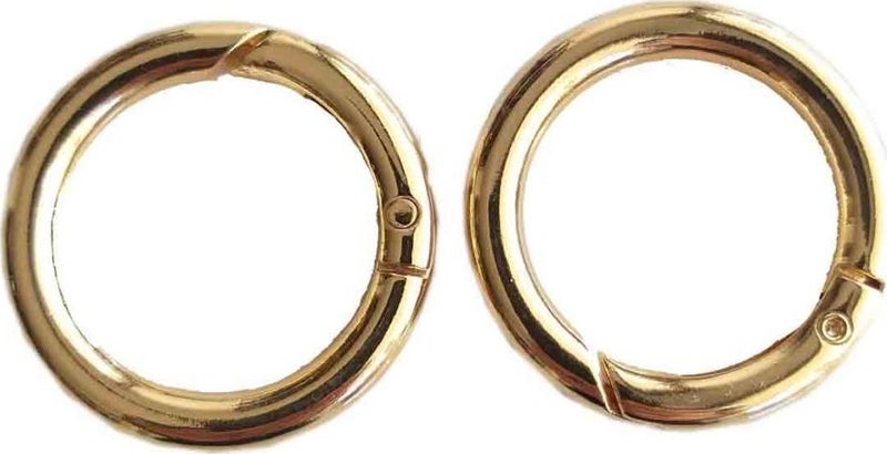 Angel Çanta Aksesuar Angel Bag Accessory Double 2.5 cm Light Gold Color Spring Ring For Knitting Bag