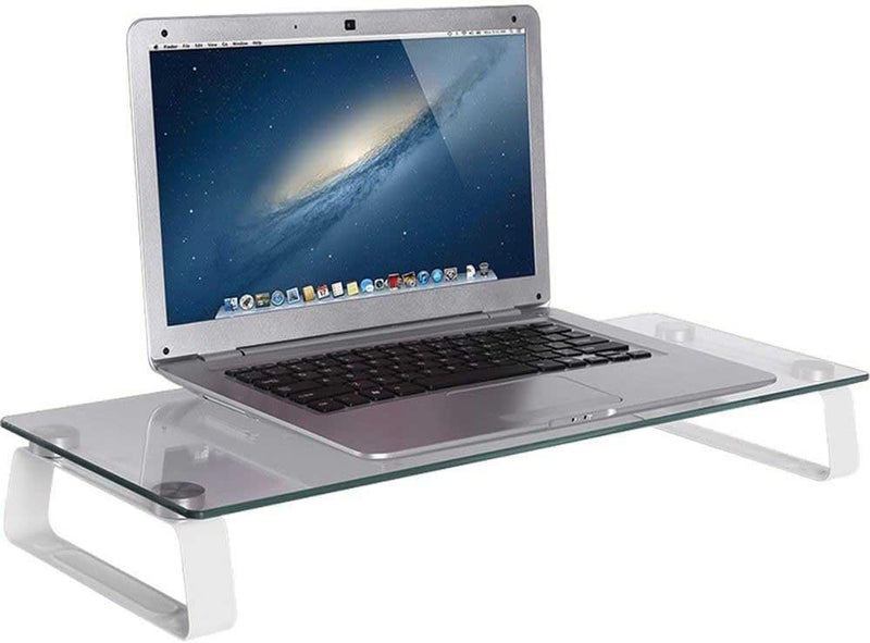 Logilink BP0027 Glass and Metal Monitor Riser, 20 kg Load Capacity, 5 mm Thickness, 560 x 210 x 80 mm (BP0027 TV Stand) - Image 4