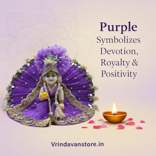 Vrindavanstore.in Bal Gopal Ji Dress | Designer Purple Vastra with Moti & Stone Embellishment | Laddu Gopal Poshak for Navratri, Diwali Pooja & Mandir Decoration | Thakur Ji Clothes (Size No- 03) - Image 3