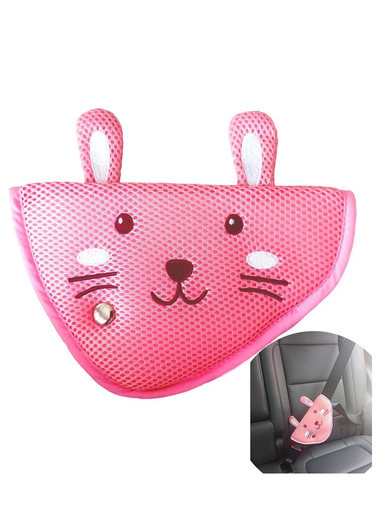 Kids Seat Belt Adjuster, Keep Seatbelt Away from Child's Neck, Firm Auto Shoulder Neck Strap Adjuster, Soft and Breathable, Small Animal Shape - Image 4