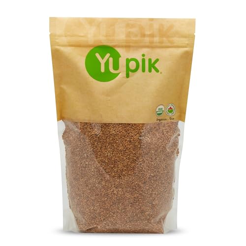 Yupik Organic Golden Flax Seeds, 2.2 lb (35.2 oz), Gluten-Free, Non-GMO, Kosher, Raw Seeds, Excellent Source of Fiber, Source of Omega-3, Plant-Based Protein, Ideal for Beverages, Baking & Topping - Image 1