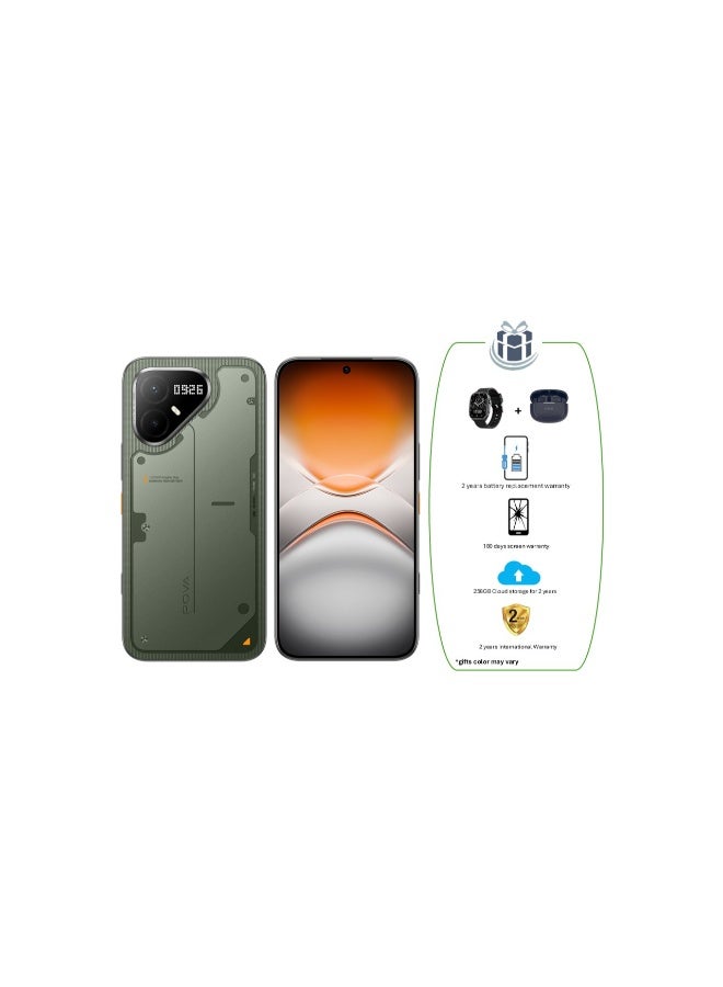 TECNO Pova 8 Pro 5G 8GB RAM 256GB Tundra Green + Tecno Watch + Tecno TWS + 180 days screen warranty + 2 years battery replacement warranty + 256GB Cloud storage for 2 years + 2 years International Warranty - Global Version - Image 1