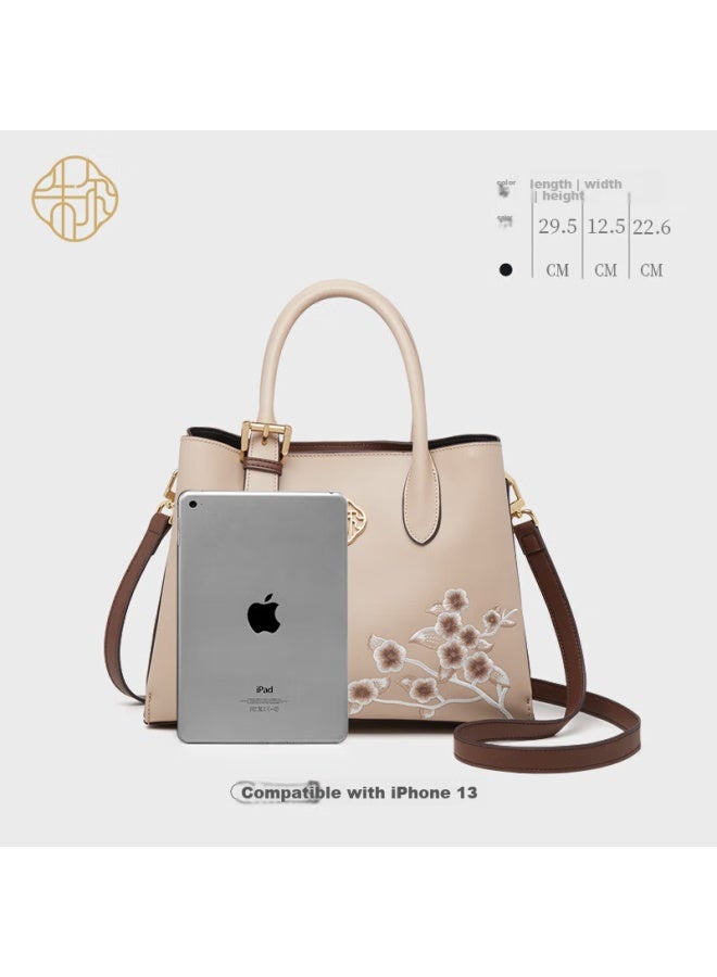 Zooler Handbag, Women's Bag, Chinese-style Embroidery, Leather Tote Bag, Ladies' Bag, Middle-aged Mom Bag, Mother's Day Gift, Practical - Image 2