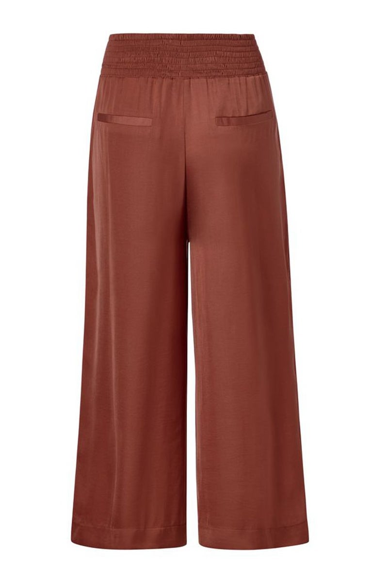 Tchibo Women Wide Leg Non Stretchable Palazzo Pants, Maroon - Image 3