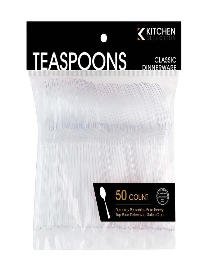 Blue Sky Premium Disposable Clear Plastic Teaspoons (50 Count) | Transparent, Durable, and Convenient for Parties, Events, and Everyday Use - Image 4