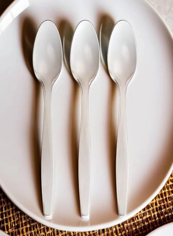 Blue Sky Premium Disposable Clear Plastic Teaspoons (50 Count) | Transparent, Durable, and Convenient for Parties, Events, and Everyday Use - Image 5