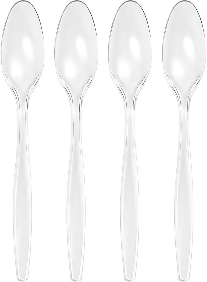 Blue Sky Premium Disposable Clear Plastic Teaspoons (50 Count) | Transparent, Durable, and Convenient for Parties, Events, and Everyday Use - Image 1