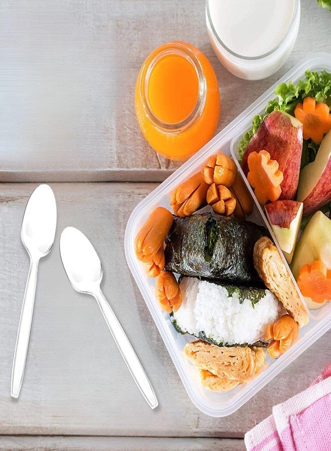 Blue Sky Premium Disposable Clear Plastic Teaspoons (50 Count) | Transparent, Durable, and Convenient for Parties, Events, and Everyday Use - Image 3