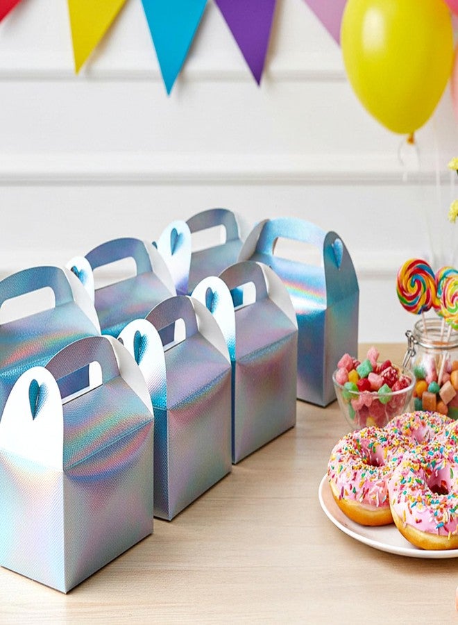 ADLABLD 48pcs Rainbow Gable Party Favor Boxes Iridescent Gable Treat Boxes Holographic Gift Bags Shiny Goodie Box for Candy Snacks Cookie, Birthday Wedding Christmas Supplies - Image 2