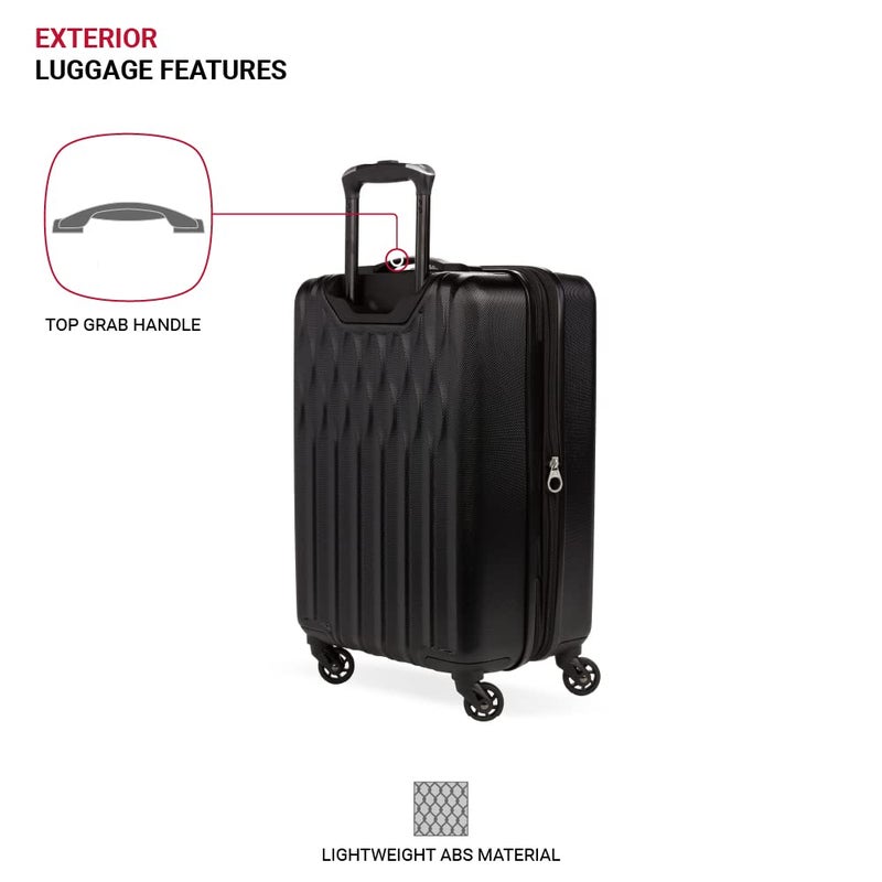 SWISSGEAR حقائب سفر سويس جير 8018 القابلة للتوسيع، حقائب صلبة محمولة بعجلات دوارة - Image 3