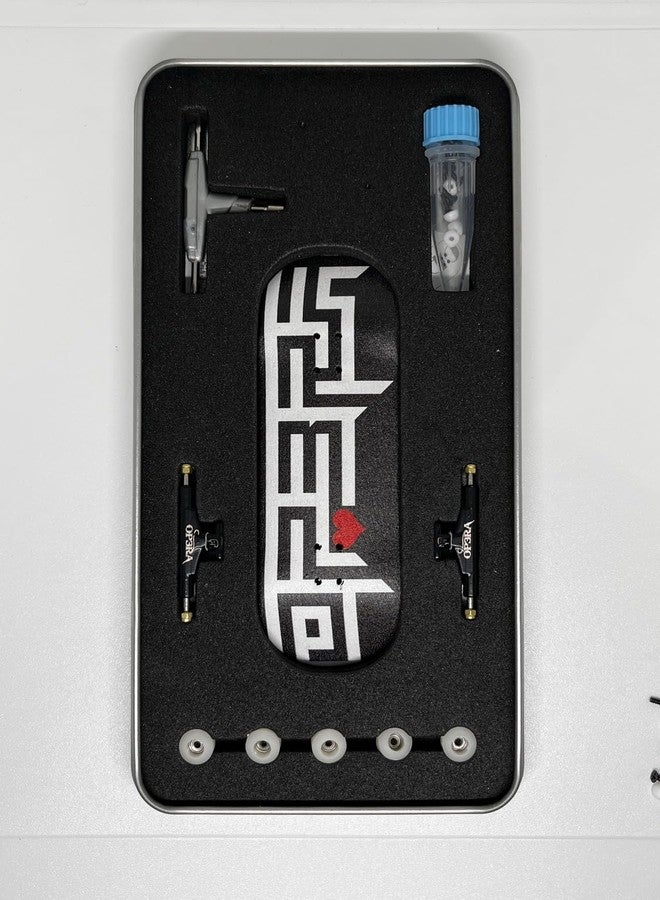 LEEFAI Op3ra Pro Fingerboard Complete 34 * 96mm Maples Wood Deck,UV Printing Graphic-Solid Single Axles Pro Trucks & 5 Urethane Bearing Wheels,-Replace Bushings-<3 Maze Edition - Image 1
