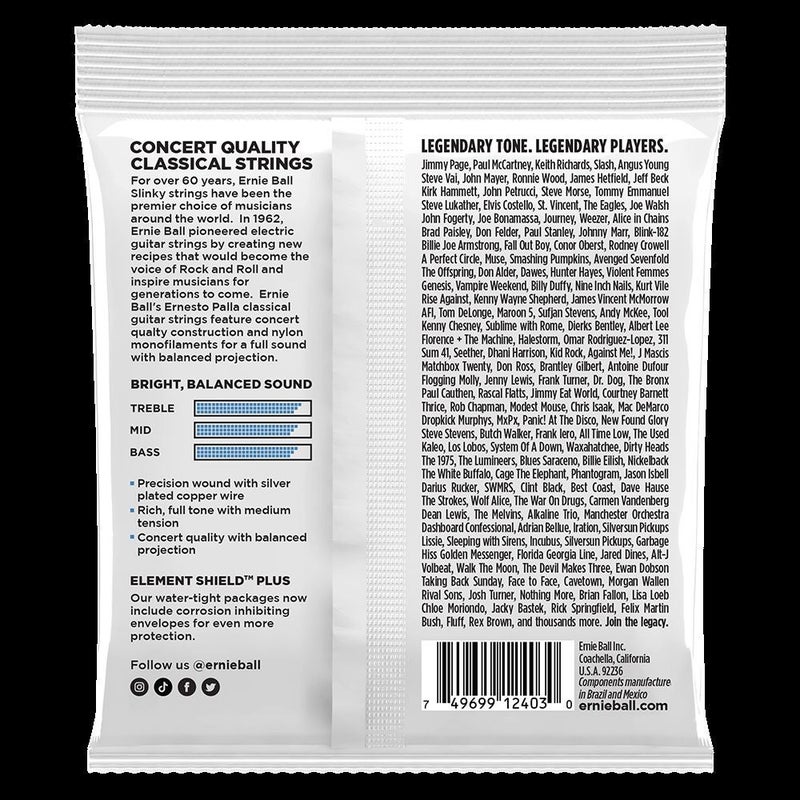 Ernie Ball P02403 Ernesto Palla Nylon Classical Guitar Strings - Clear & Silver - Image 2