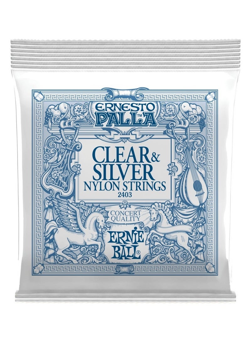 Ernie Ball P02403 Ernesto Palla Nylon Classical Guitar Strings - Clear & Silver - Image 1