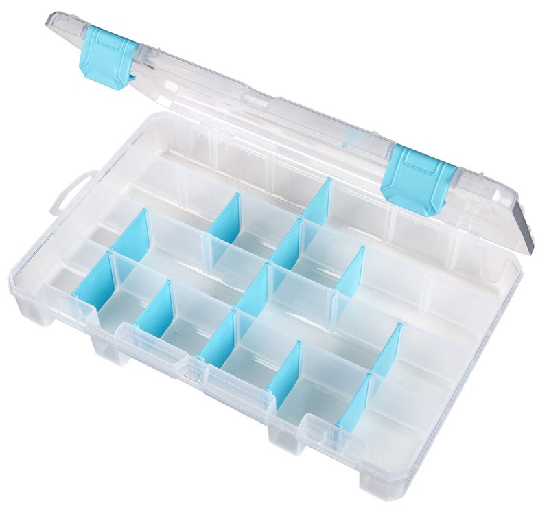 ArtBin 6847AG Medium Anti-Tarnish Box with Removable Dividers, Jewelry & Craft Organizer with Anti-Tarnish Technology, [1] Plastic Storage Case, Clear with Aqua Accents - Image 5