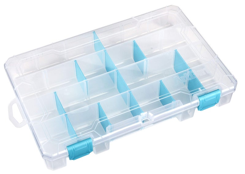 ArtBin 6847AG Medium Anti-Tarnish Box with Removable Dividers, Jewelry & Craft Organizer with Anti-Tarnish Technology, [1] Plastic Storage Case, Clear with Aqua Accents - Image 2