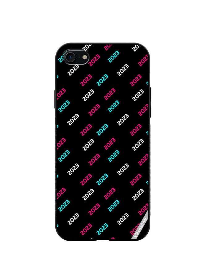 VR CREATIVE Protective Case Cover For Apple iPhone 7/8/SE 2020 Creative Concept Of 2023 Happy New Year Design Multicolour