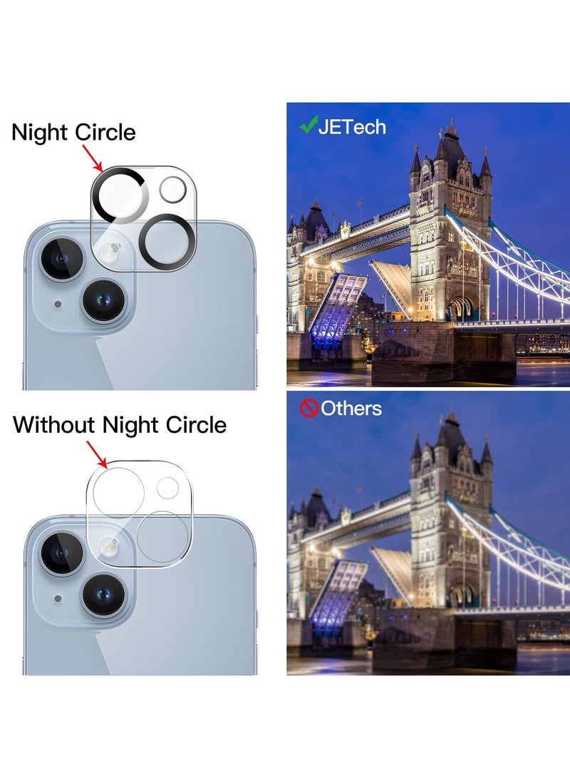 جي تيك واقي شاشة بتغطية كاملة من JETech لهاتف iPhone 14 مقاس 6.1 بوصة مع واقي عدسة الكاميرا، طبقة من الزجاج المقسى عالي الدقة، قطعتان لكل قطعة - Image 3