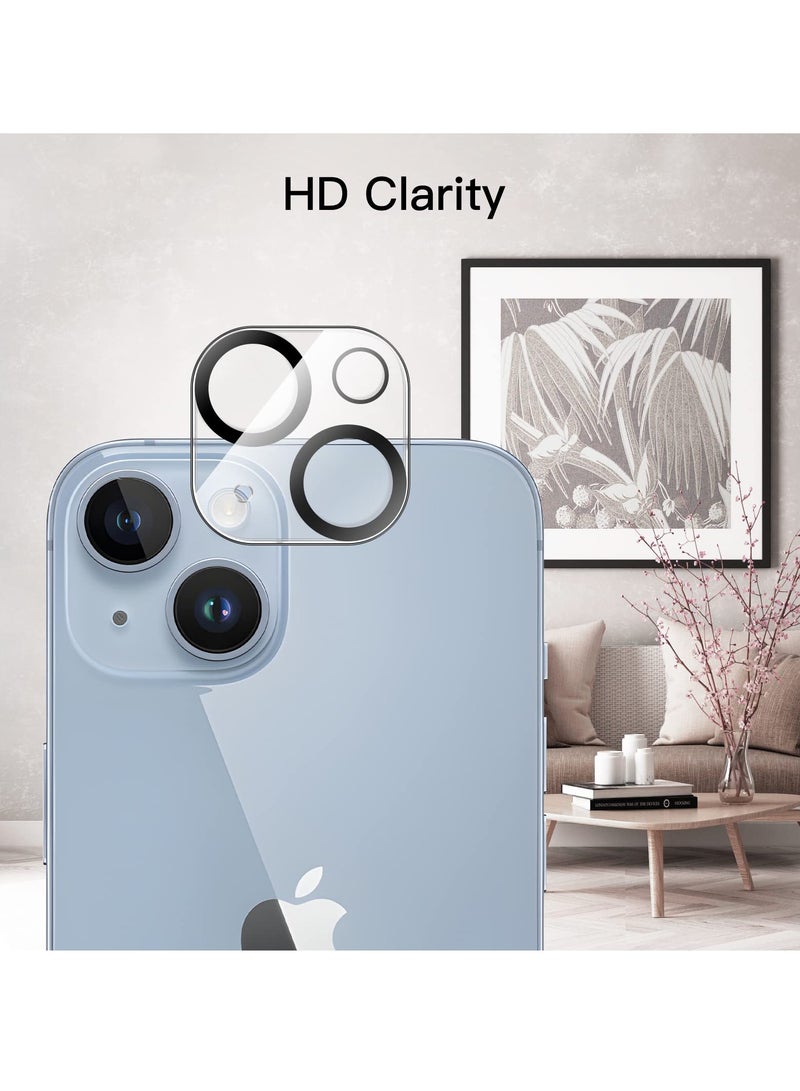 جي تيك واقي شاشة بتغطية كاملة من JETech لهاتف iPhone 14 مقاس 6.1 بوصة مع واقي عدسة الكاميرا، طبقة من الزجاج المقسى عالي الدقة، قطعتان لكل قطعة - Image 4