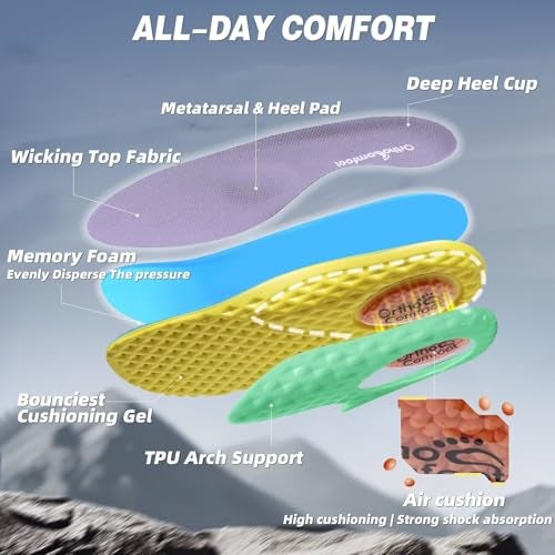 OrthoComfoot Women's Orthopedic Wide Walking Shoes: Stylish Arch Support Orthotic Flat Feet Plantar Fasciitis Heel Spur Trekking Shoes, Breathable Outdoor Camping Driving Trail Sneakers Purple Size 8 - Image 5