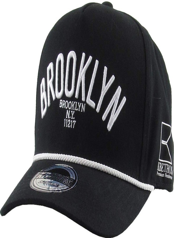 KBETHOS KBN-505BN BLK-WHT City Snapback Embroidered Fashion Snapback Hat New York Brooklyn Adjustable Baseball Cap Mens Womens - Image 1