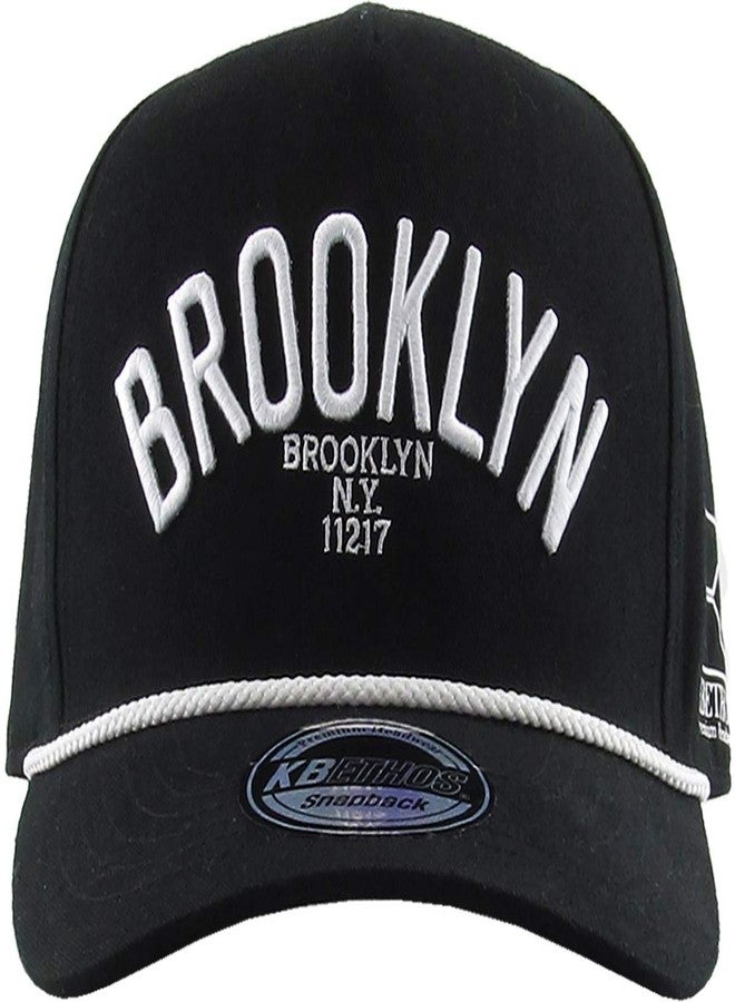 KBETHOS KBN-505BN BLK-WHT City Snapback Embroidered Fashion Snapback Hat New York Brooklyn Adjustable Baseball Cap Mens Womens - Image 2