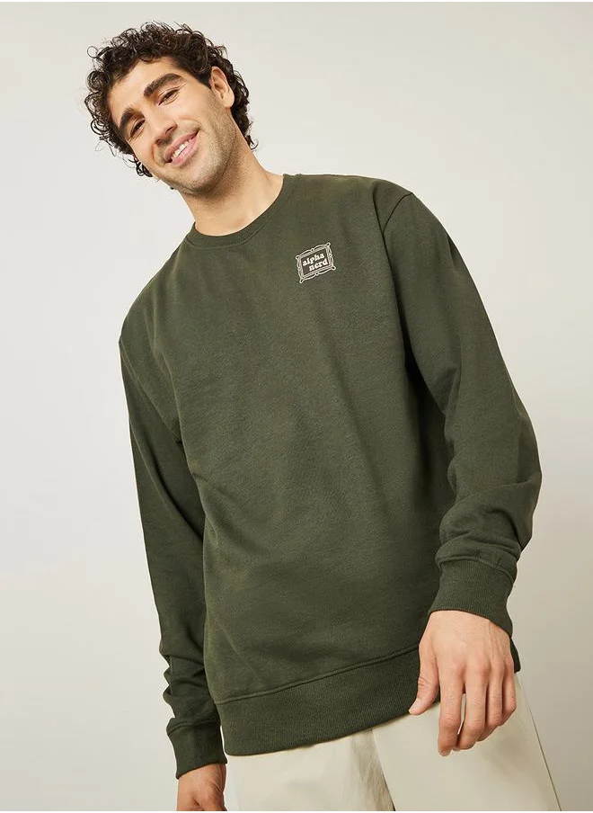 Styli Minimal Print Relaxed Fit Sweatshirt