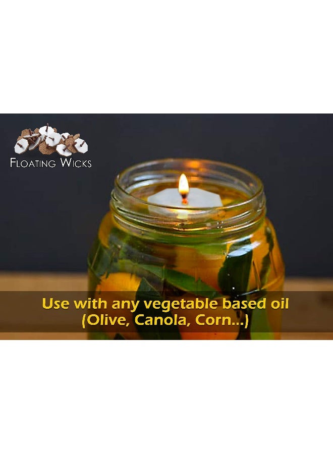 Ner Mitzvah Octagon Shaped Floating Replacement Candle Wicks - Floating Oil Wicks - 1 Pack of 50 Pcs - Image 4