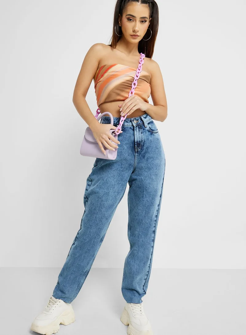 Ginger Bleached High Waist Straight Fit Jeans
