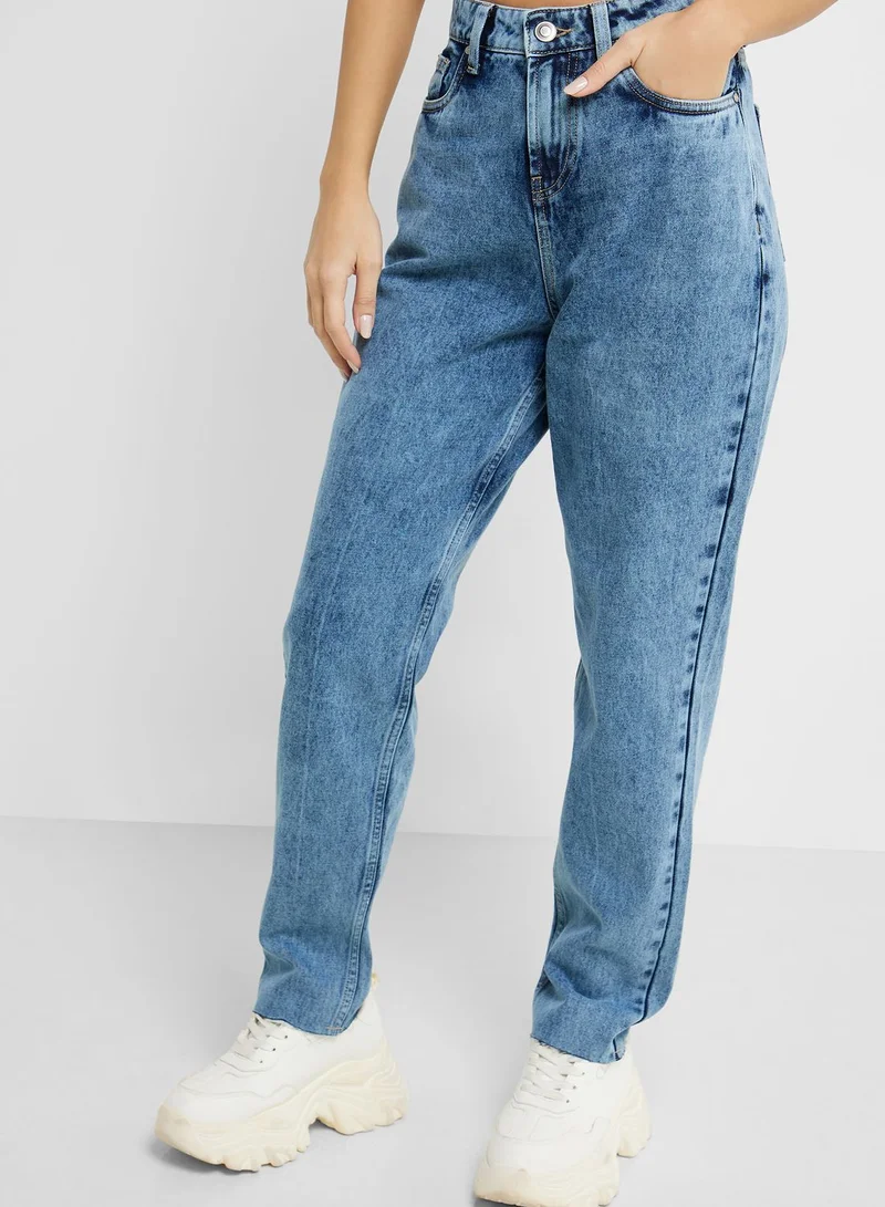 Ginger Bleached High Waist Straight Fit Jeans