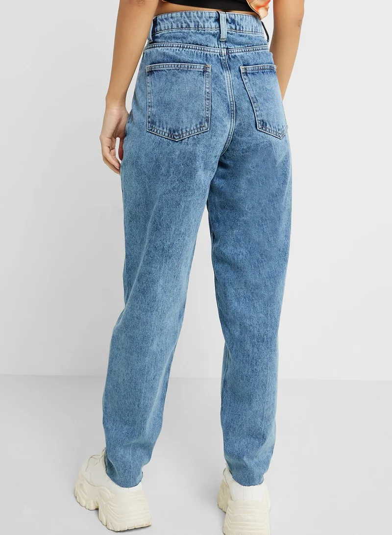 Ginger Bleached High Waist Straight Fit Jeans